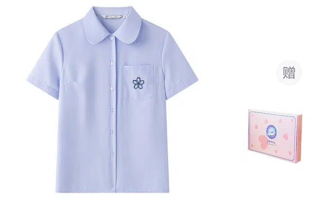 东鲸岁时记 开春衬高级感短袖衬衫 女款 蓝色