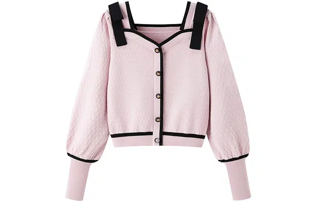 太平鸟 方领套头衫甜美短上衣 女款