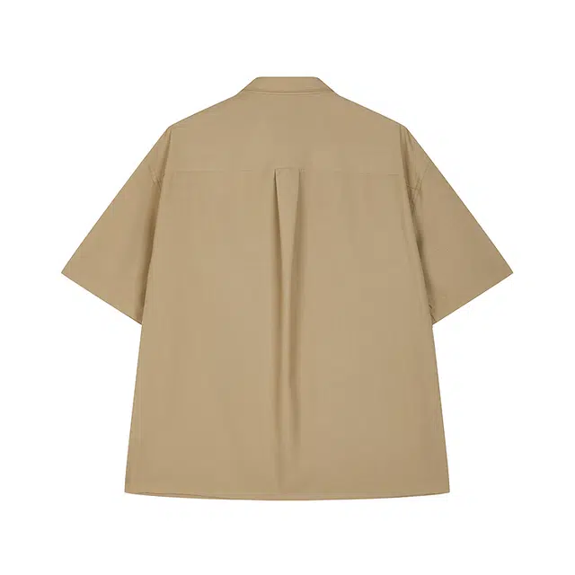 速写 美式复古百搭舒适时尚时髦设计简约户外短袖衬衫 男款