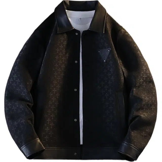 曲韩 千鸟格棒球服设计感小众美式复古潮流夹克外套 男女同款