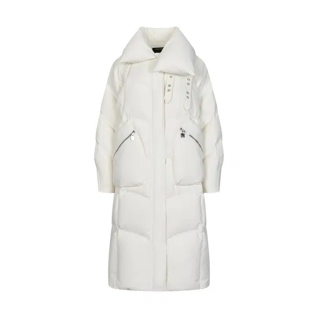 艾莱依 金属装饰时尚造型防风保暖纯色羽绒服 女款