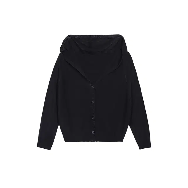 麓蔓蒂 显瘦外搭连帽宽松休闲蝙蝠袖防晒衫罩衫开衫小外套针织衫 女款