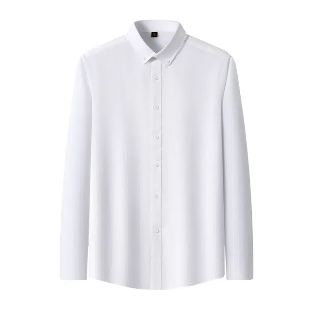 曲韩 商务休闲免烫长袖衬衫 男女同款