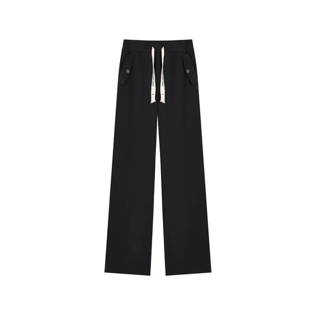 麓蔓蒂 运动松紧抽绳阔腿休闲裤 女款 黑色