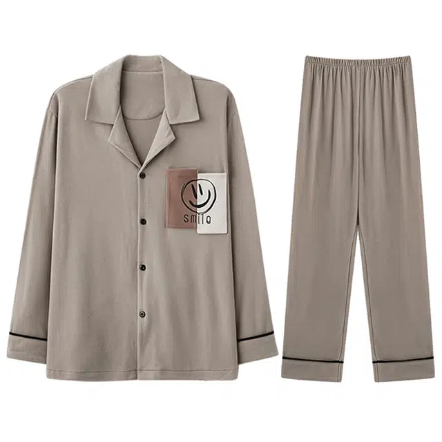 向薇 休闲长袖长裤保暖舒适青少年睡衣套装 男款