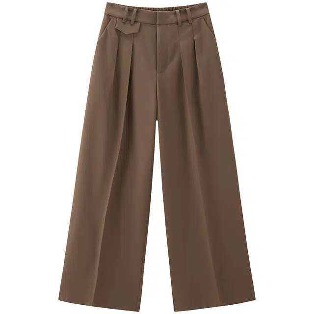 太平鸟 高腰直筒双压褶西裤休闲裤 女款