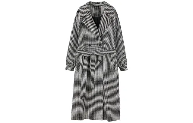 【dme】 简约格纹休闲大衣 女款 黑色