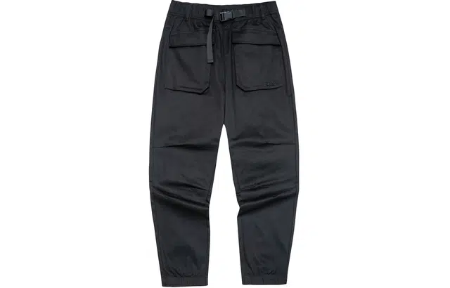 鸿星尔克 纯色简约工装休闲裤 女款 正黑