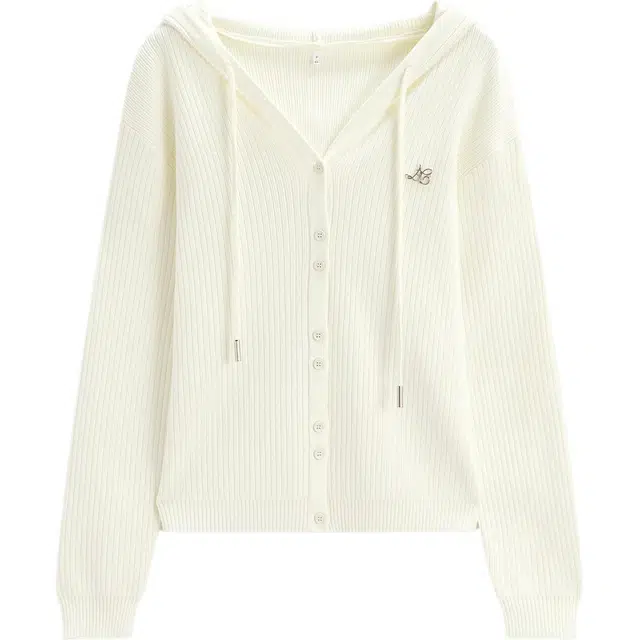 爱依服 纯色连帽开衫简约针织衫 女款 杏