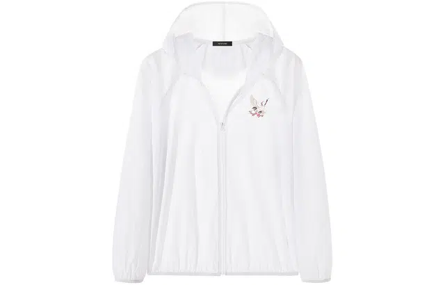 棉致 简约动物图案连帽长袖防晒服 女款