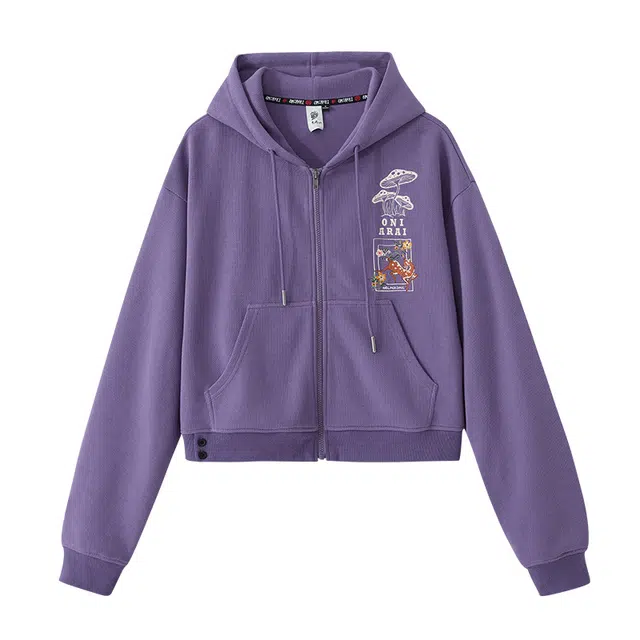 鬼洗 休闲肌理感蘑菇小鹿短款截短外套 女款