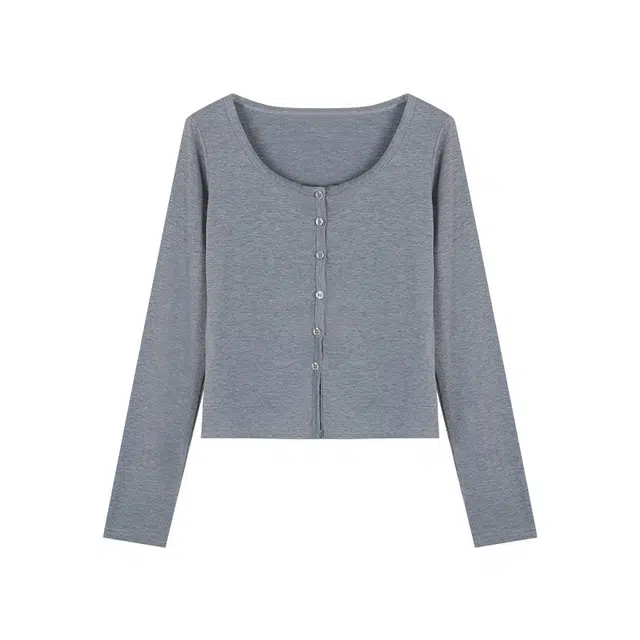 木清清 温柔休闲上衣开衫针织衫 女款 灰色