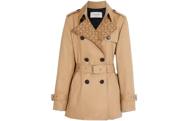 Coach Double-Breasted Trench Coat Khaki