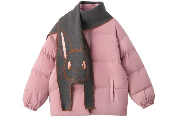 九条喵 动物熊兔兔围巾宽松加厚外套棉服 冬季 女款