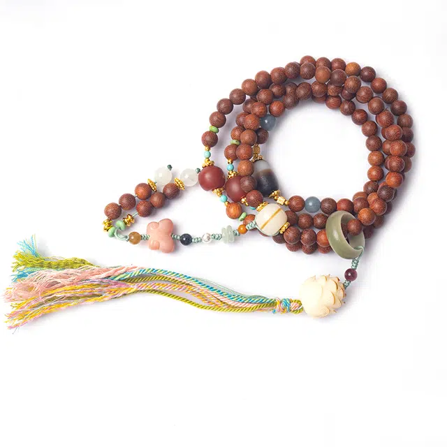 喜宝春花 多彩双圈 檀木 手串 男女同款情侣款