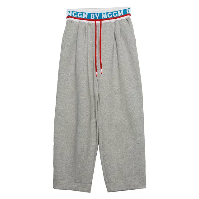 木果果木 复古腰部字母提花美式高腰休闲裤 女款