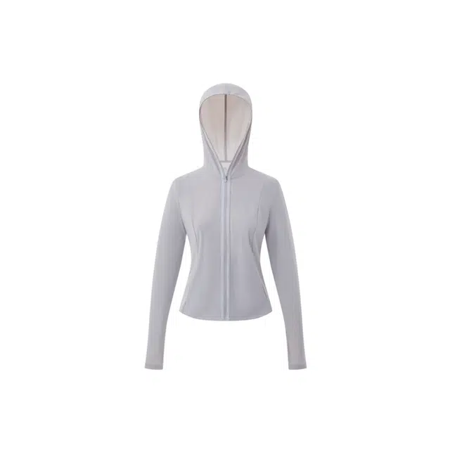 【出游必备】波司登 纯色连帽瑜伽运动防紫外线透气凉感短款修身防晒服 女款