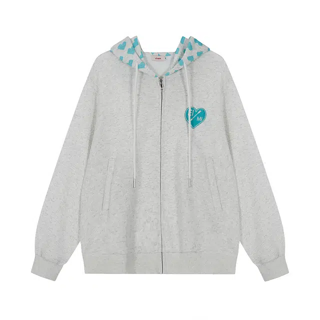 俞兆林 美式高街连帽宽松开衫外套卫衣 男女同款