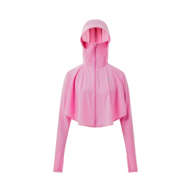 波司登 骄阳系列 薄荷曼波 冰丝凉感防紫外线纯色可爱扎染印花斗篷透气轻盈皮肤衣连帽长袖防晒服 女款