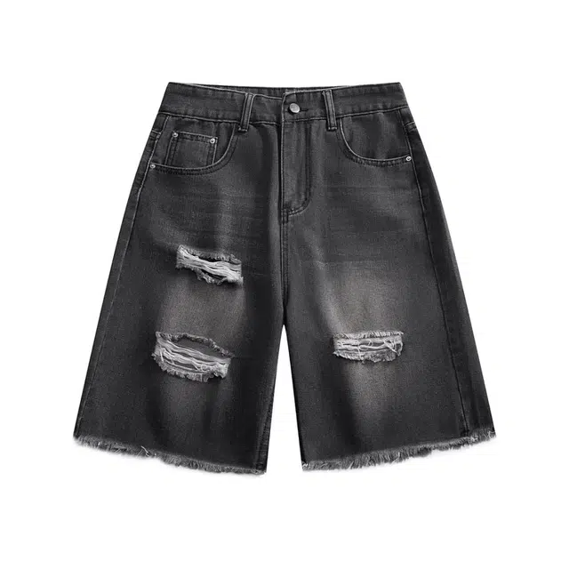 【dme】 潮流美式复古宽松休闲百搭五分牛仔短裤 男女同款