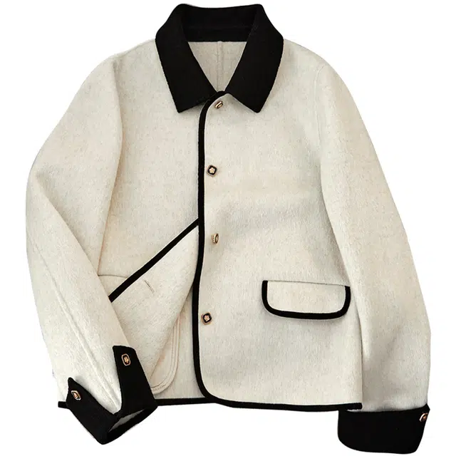 她池 时尚通勤百搭截短外套 女款 米色