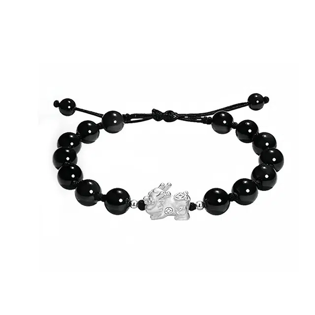 老凤祥 凤祥囍事 财源广进貔貅纳福 新中式国潮文艺时尚简约大气百搭 精美礼盒装#好运 玛瑙 手串 男女同款情侣款