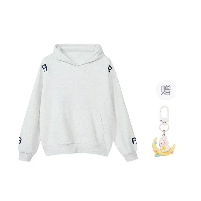 柏黛妃 连帽外套女小个子宽松慵懒风帽衫卫衣 女款 灰色+赠品