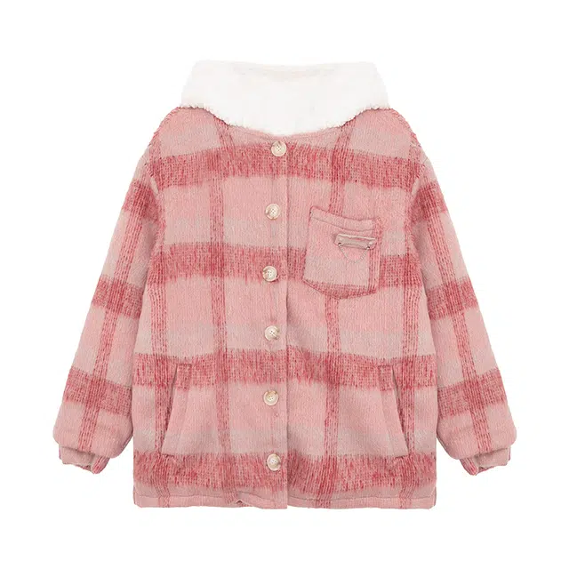 SUNSUNTOWN Fair Island Plaid Hooded Coat