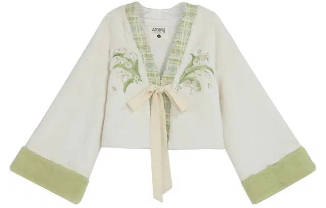 森女部落 风铃花语 原创新中式日常汉元素毛绒开衫外套秋冬