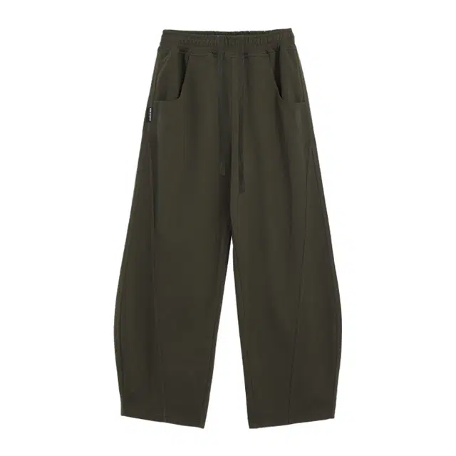 玫丝朵 简约时尚百搭弯刀裤设计高腰宽松阔腿休闲裤 女款 绿色