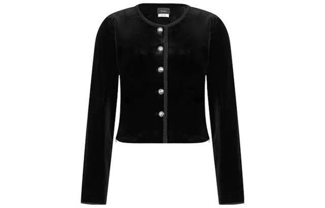 美洋 休闲复古纯色通勤圆领截短外套 女款 黑色