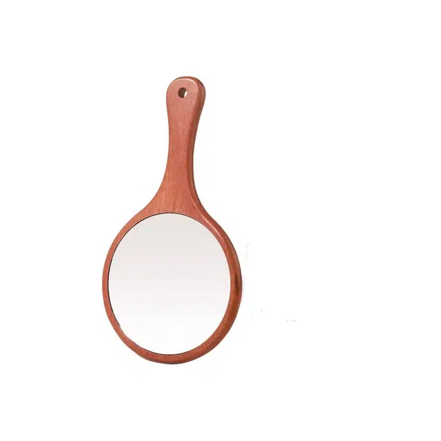 计轩 手持木质手柄镜子