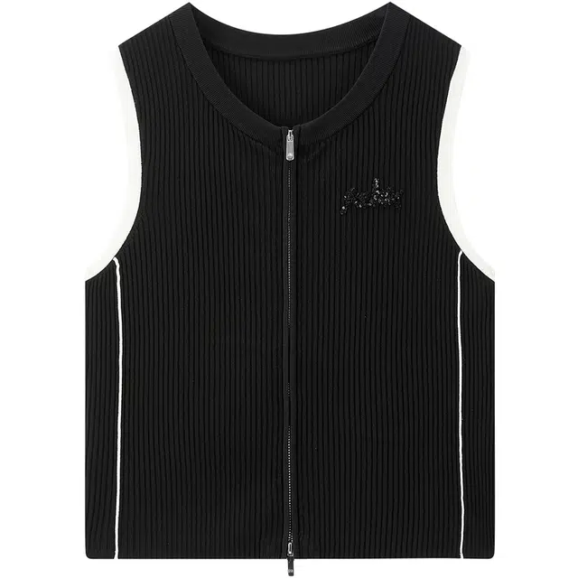 太平鸟 凉感拉链撞色背心针织衫 女款