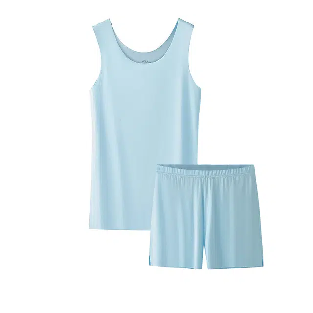 对你的私语 双面薄款背心三分裤可外穿无痕打底睡衣套装 女款