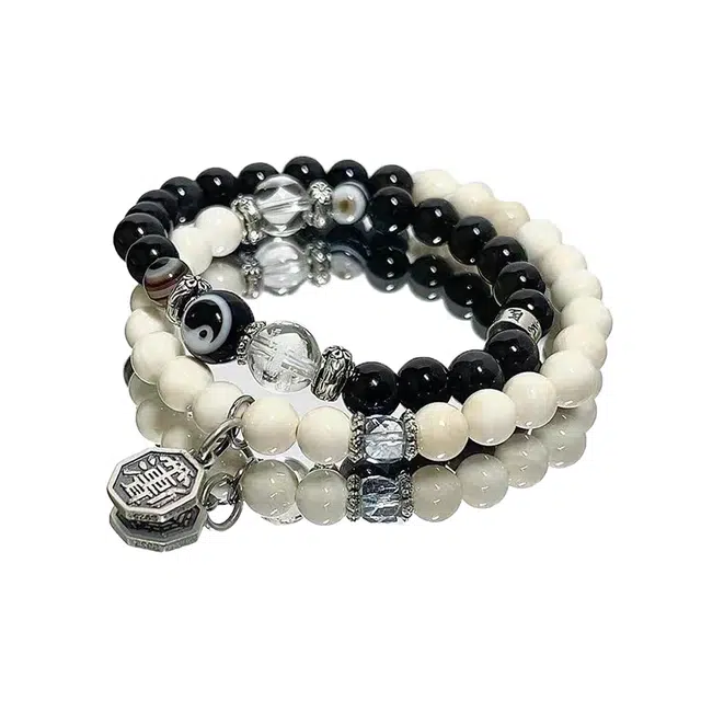 絮物 新中式王也太极八卦周边国风复古双层 白玉菩提 手串 男女同款情侣款