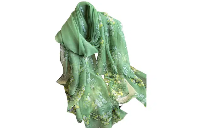 优幽兰 时尚洋气碎花丝巾四季通用围脖护颈百搭气质防晒纱巾海边沙滩披肩围巾两用夏季薄款外搭 优柔纱 女款