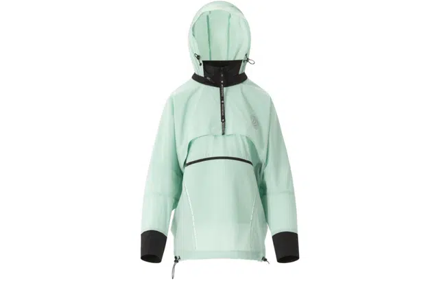 波司登 立体剪裁网纱撞色织带抽绳套头透气连帽防晒衣外套 女款