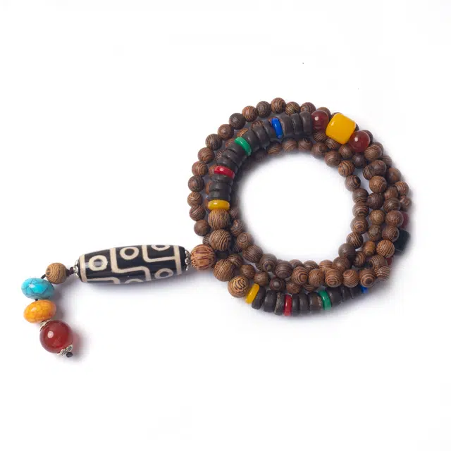 【八方来财 蛇年大吉】 喜宝春花 九眼天珠多宝招财纳福时来运转学业有成诸事顺利文玩手串男士古风#好运  鸡翅木 手串 男女同款情侣款