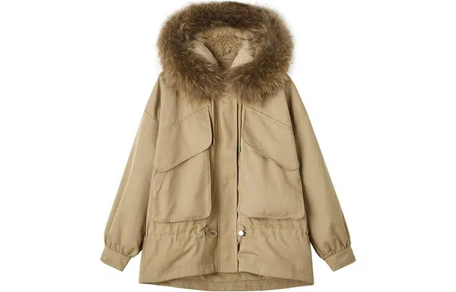 【dme】 休闲纯色拉链连帽长袖派克服 女款