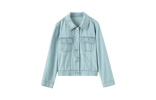 花栗鼠小姐 春日派对 简约水洗怀旧单排扣宽松休闲正肩显瘦牛仔外套 女款