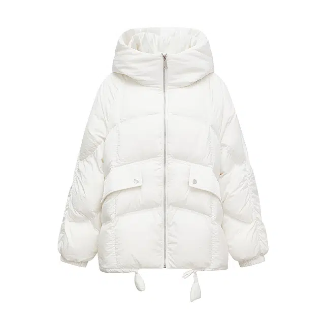 美特斯邦威 连帽纯色休闲长袖羽绒服 女款
