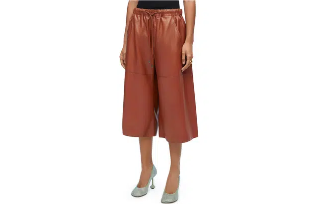 LOEWE Cropped Trousers In Nappa Lambskin