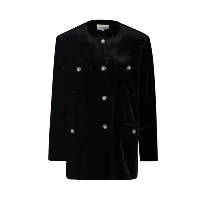 小小拉 金丝绒圆领小香风气质绒感外套 女款 黑色