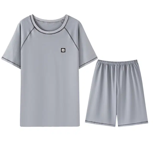 向薇 薄款短袖青年休闲家居服睡衣套装 男款