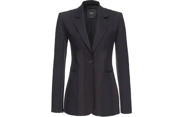PINKO Dual-Fabric Single-Breasted Blazer