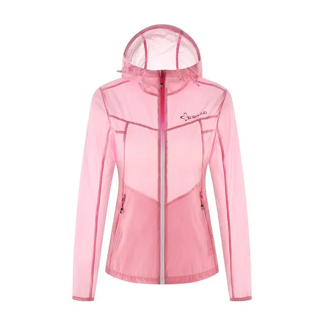 探路者 纯色户外防紫外线连帽皮肤衣 女款