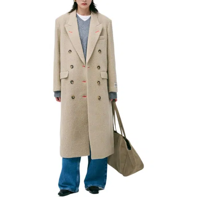 MARDI MERCREDI FW24 ALPACA OVERSIZED MAXI COAT DOUBLE-OATMEAL