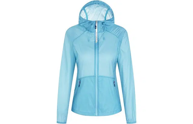 探路者 户外运动休闲轻薄连帽防晒服 女款 粉蓝