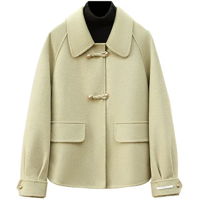 她池 简约休闲宽松大衣 女款 浅绿色