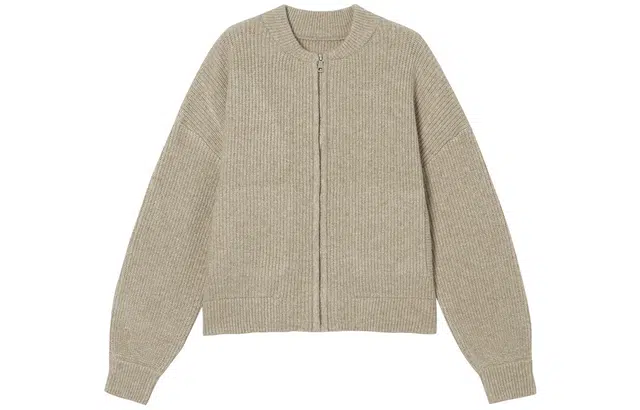 对白 优雅软糯廓形针织开衫短款毛衣外套 女款